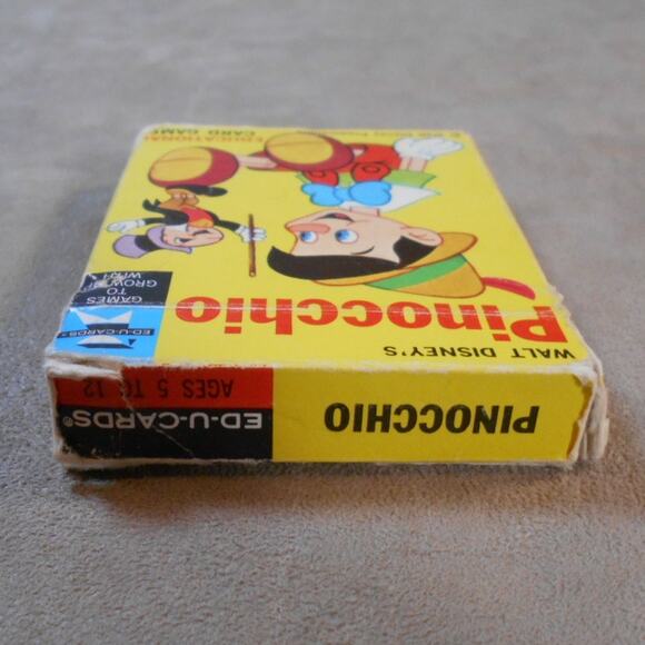 Vintage 1968 Walt Disney Pinocchio Word Card Game ED-U Cards Complete - Picture 7 of 8